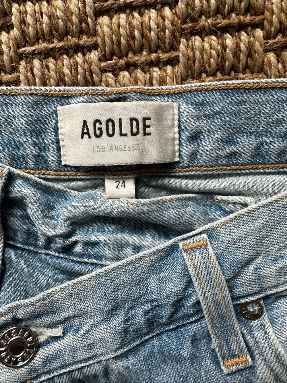 AGOLDE Criss Cross Upsized Jean Suburbia Light Wash Size 24 A097-983 Made in USA